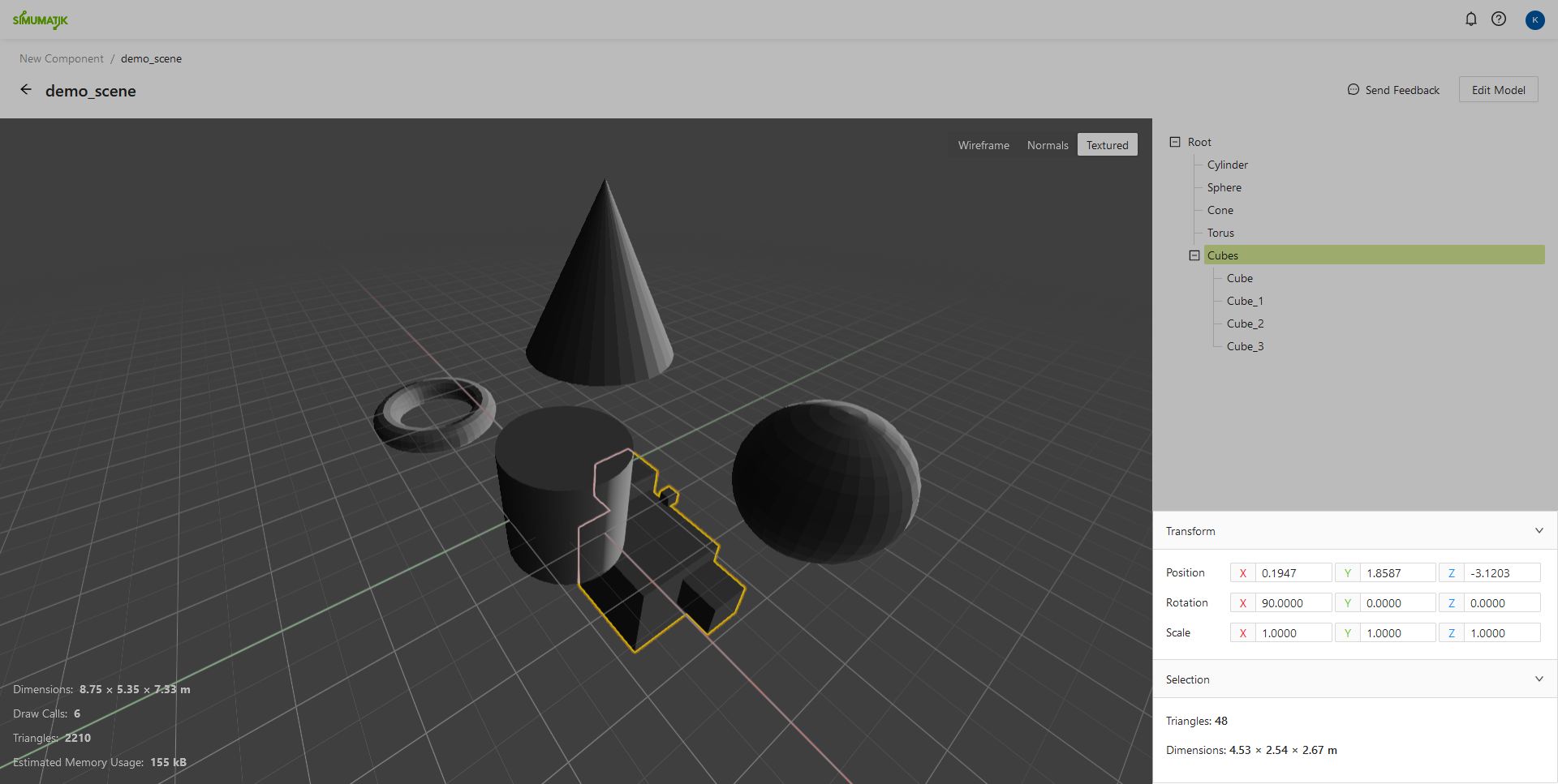 Selection box opened